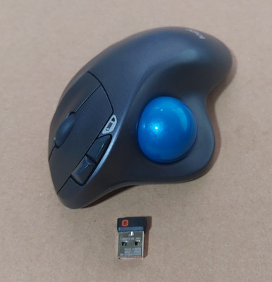 Logitech M570 Wireless Trackball Mouse w/ Unifying USB Dongle - No Battery Cover