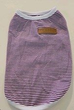 Unbranded Small Dog T-shirt Striped Purple