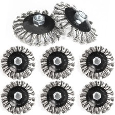 8 Pack 4 Inch Stainless Steel Wire Wheels for 4 1/2 Angle Grinder, Twist Knotted