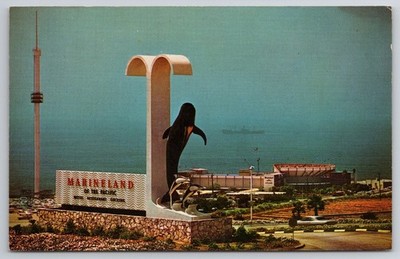 Marineland of the Pacific Postcard Palos Verdes California Sky Tower