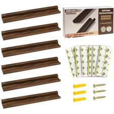 Vinyl Wall Mount No Drill with 2 Mount Options Adhesive Walnut 6 Pack