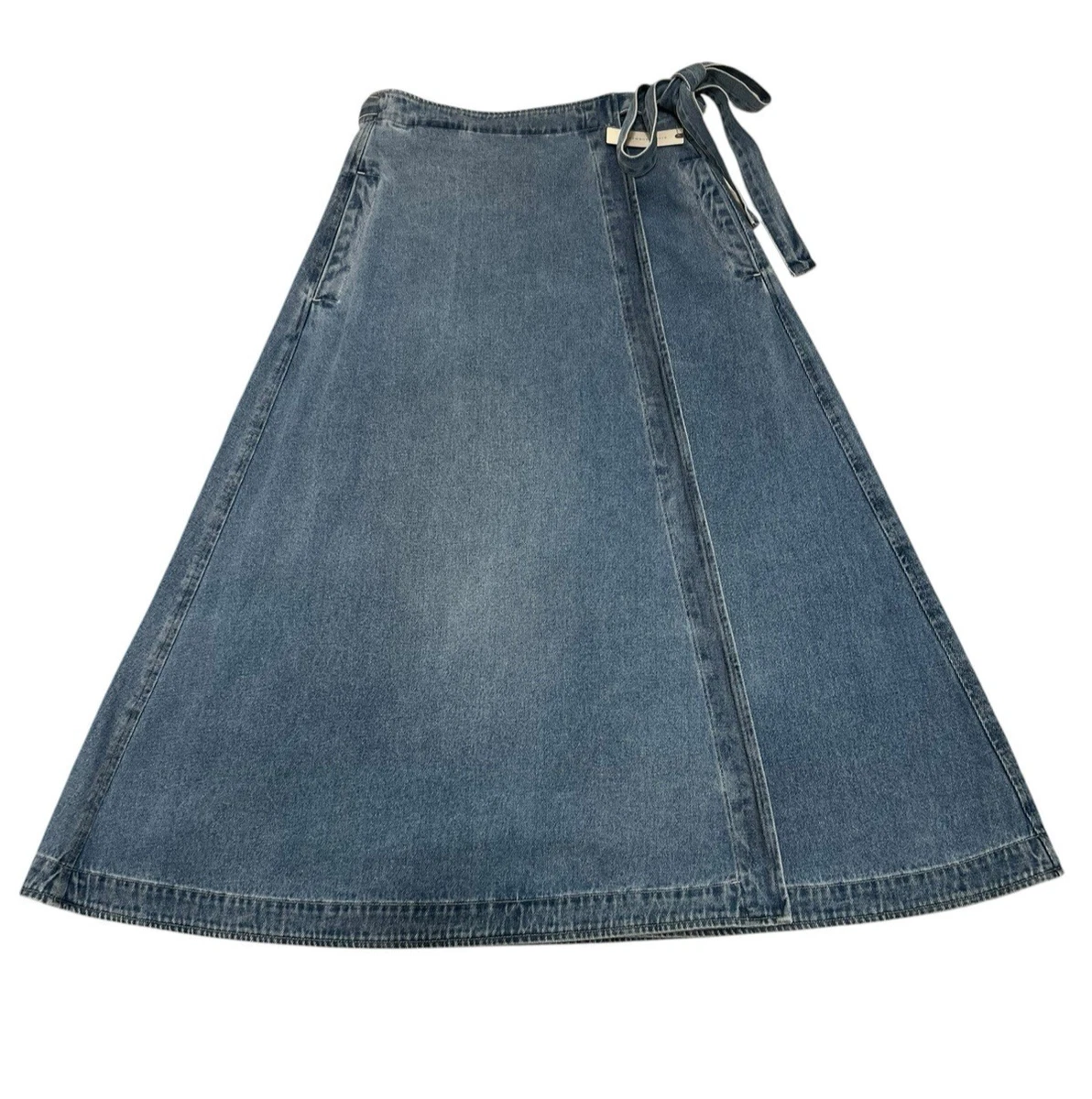 Denim Wrap Maxi Skirt 80s Loretta Denim Maxi Skirt Washed Dark