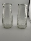 2 Clear Embossed Dairy Milk by Heritage Co Vintage Glass Bottles — photo 1