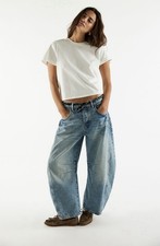 New Free People We The Free Good Luck Mid-Rise Barrel Jeans sz 31