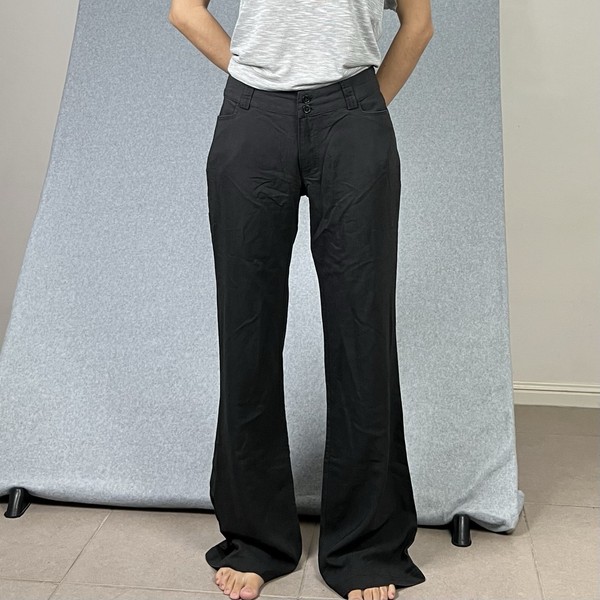 Ajoy Work Pants Womens 14 Grey Flare Flared Mid Rise Office Business Y2K Preppy