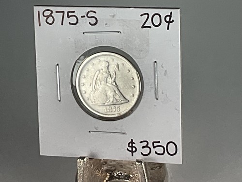 1875 S US 20-cent Twenty Cent Seated Liberty 90% Silver Coin San Franciso