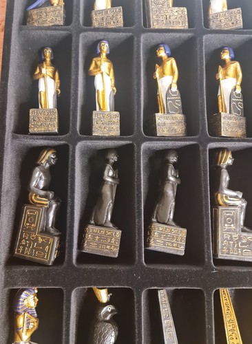 Hand Painted Eygptian Themed Chess Set - with 40x40cm Chess Board - Picture 10 of 11