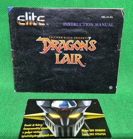 Vintage Game Nintendo NES DRAGON'S LAIR, PAL NES-L9-ITA, ELITE 1990 Japan MATTEL