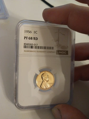 1956 NGC LINCOLN WHEAT CENT PROOF 68 RED RD -- LISTS FOR $90