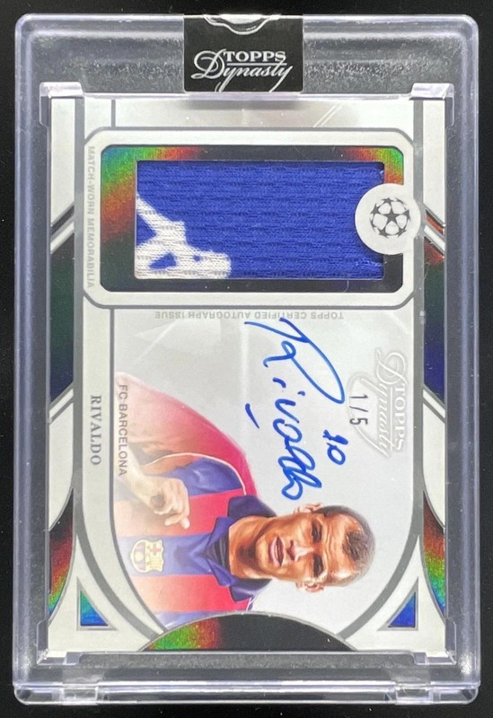 2024-25 Topps Dynasty UEFA Dynasty Patch Black #APL-RV5 Rivaldo Auto /5