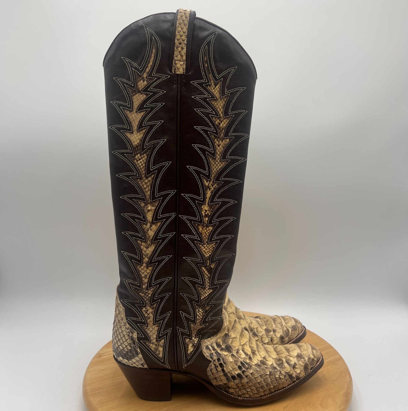 Dan Post Boots Womens 6 Brown Python Snakeskin We… - image 1