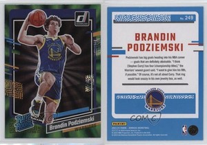 2023-24 Panini Donruss Rated Holo Green Laser Brandin Podziemski #249 Rookie RC