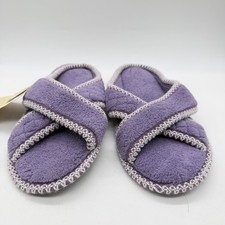 Muk Luks Purple Memory Foam Criss Cross Slide Slippers Womens Medium 7-8 NEW