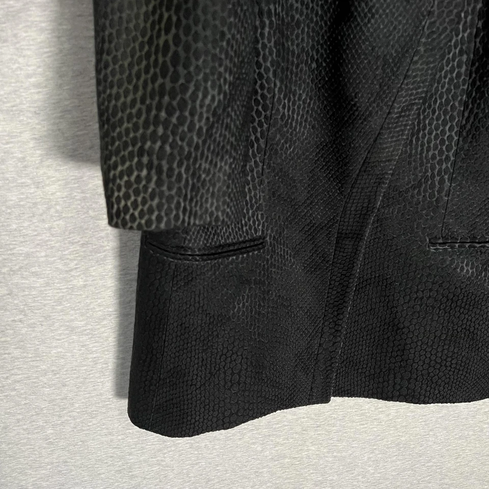 Giorgio Armani Blazer Womens 46 IT Green Black Wool Silk Snake Textured Luxury - Image 2 of 4