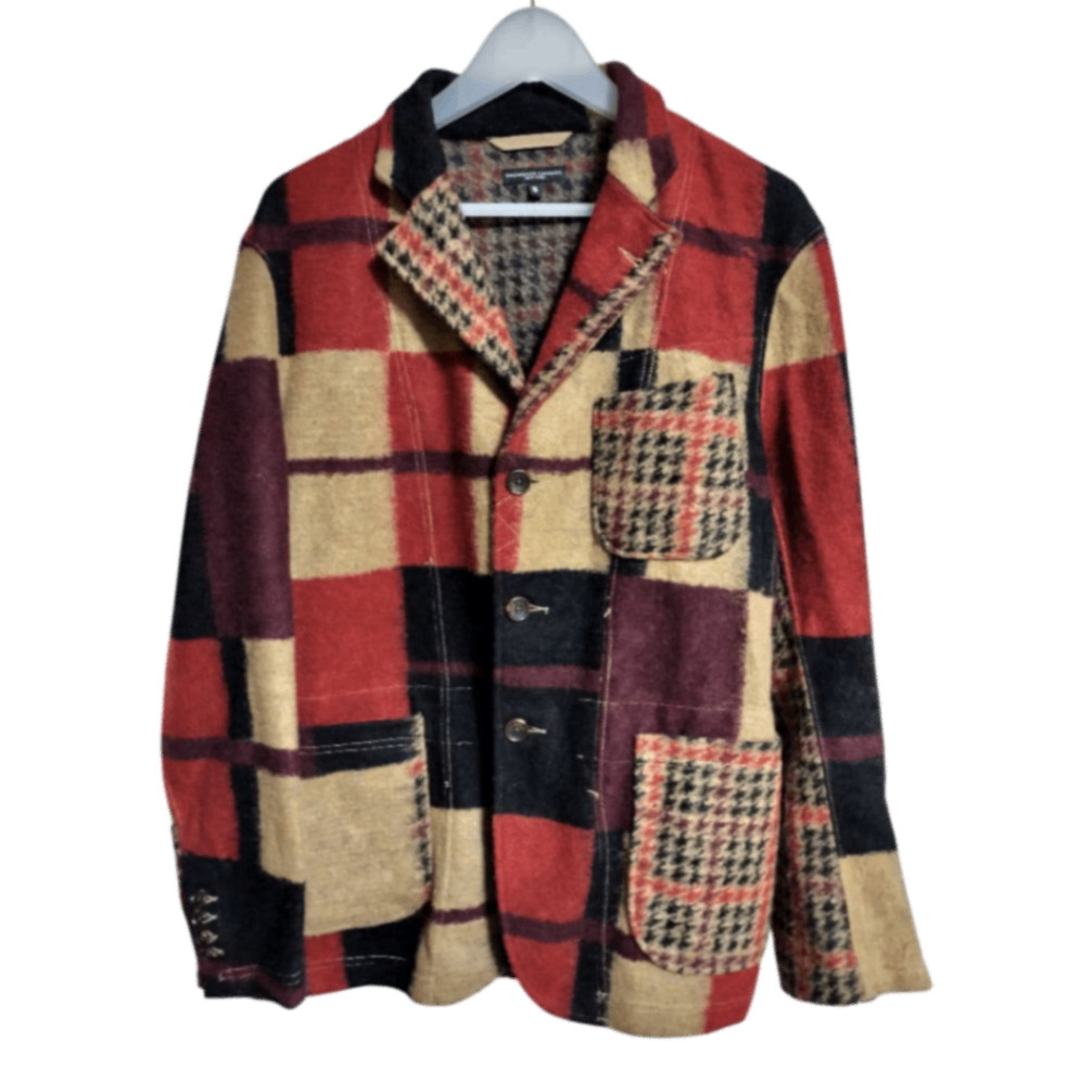 Engineered Garments Patchwork Jacket Khaki/Black/… - image 1