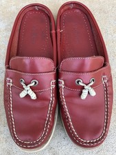 LL Bean Camp Mocs Dockside RED Shoes Slip-on Low Back Mules Womens 8.5 M
