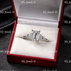 14k Solid White Gold Lab Grown Diamond  ring  Emerald Cut Diamond  3.42 ct IGI — photo 6