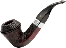 Peterson Sherlock Holmes 'Hansom' Red and Black Sandblast Silver Mounted Pipe