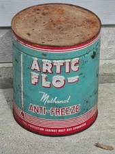 RARE Vintage Artic Flo Anti Freeze One Gallon Gas Station Advertising Can