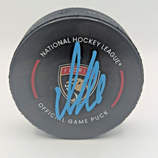 Aleksander Barkov Signed Florida Panthers Logo Official Puck - Beckett COA