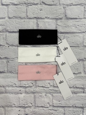 Headbands 3-Pack --Black/White/Pink Soft ribbed 