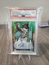 2025 Topps Finest Auto True Green Refractor RC /75 James Wood  Nationals