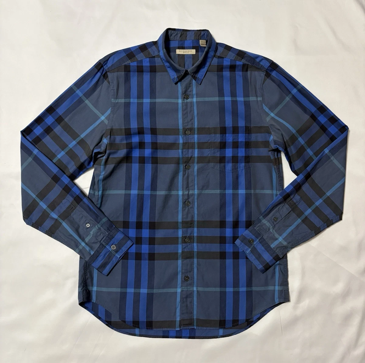 Burberry Blue Casual Button-Down Shirts for Men for sale | eBay
