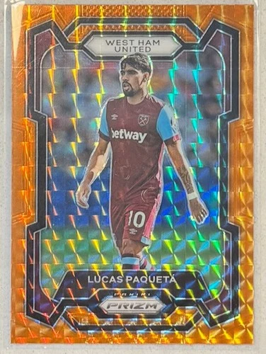 2023-24 Panini Prizm Premier League Lucas Paqueta #221 Orange Mosaic Prizm