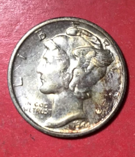1944S US Mercury SILVER Dime "San Francisco" Mint! AU! SHARP! Old US Coin!