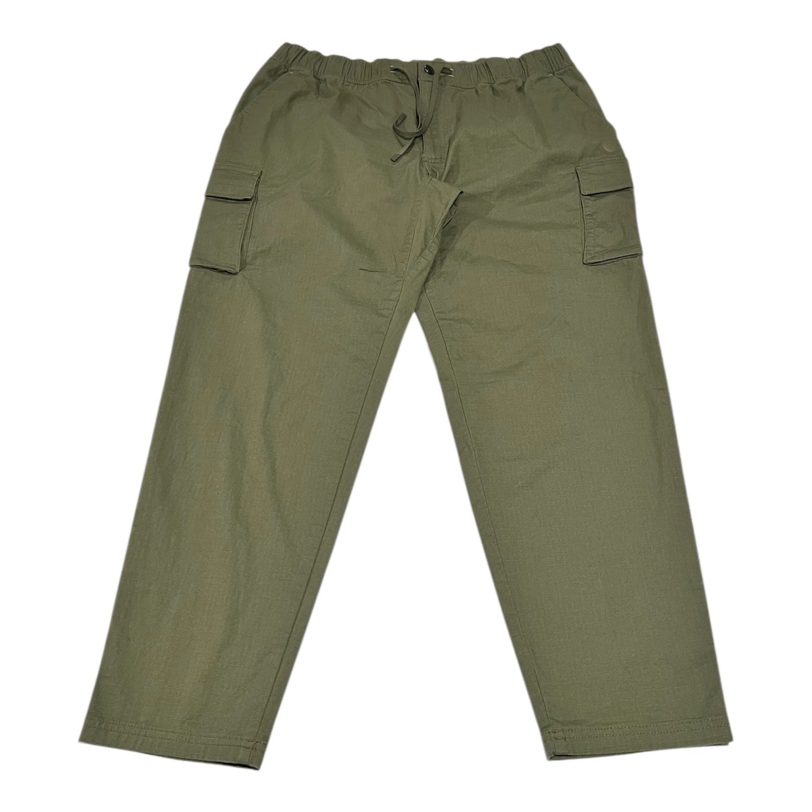 L.L.Bean Men's L 30 Ripstop Cargo Hiking Pants Green Tapered Legs Pockets