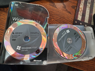 Microsoft Windows Vista Ultimate Full 32 Bit & 64 Bit DVD's retail