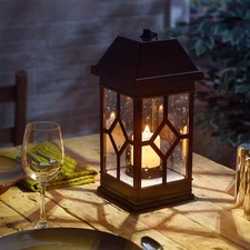 Smart Solar 3965KR1 15 in. San Felipe II Solar Lantern - Bronze
