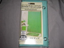 Shower Curtain Liner 70x72 Magnetized Bottom Metal Grommets Green Bath NEW!