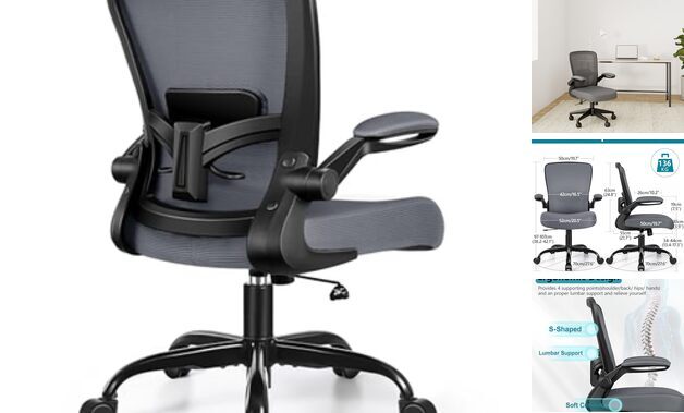 Office Chair, Ergonomic Desk Chair Breathable Mesh Chair with 918-W Dark Gray
