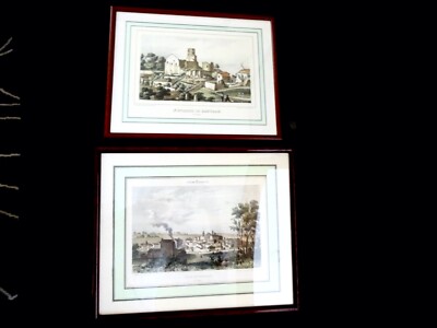 Antique French Prints  Art Chateau Vintage Wall Art  Decor Framed France