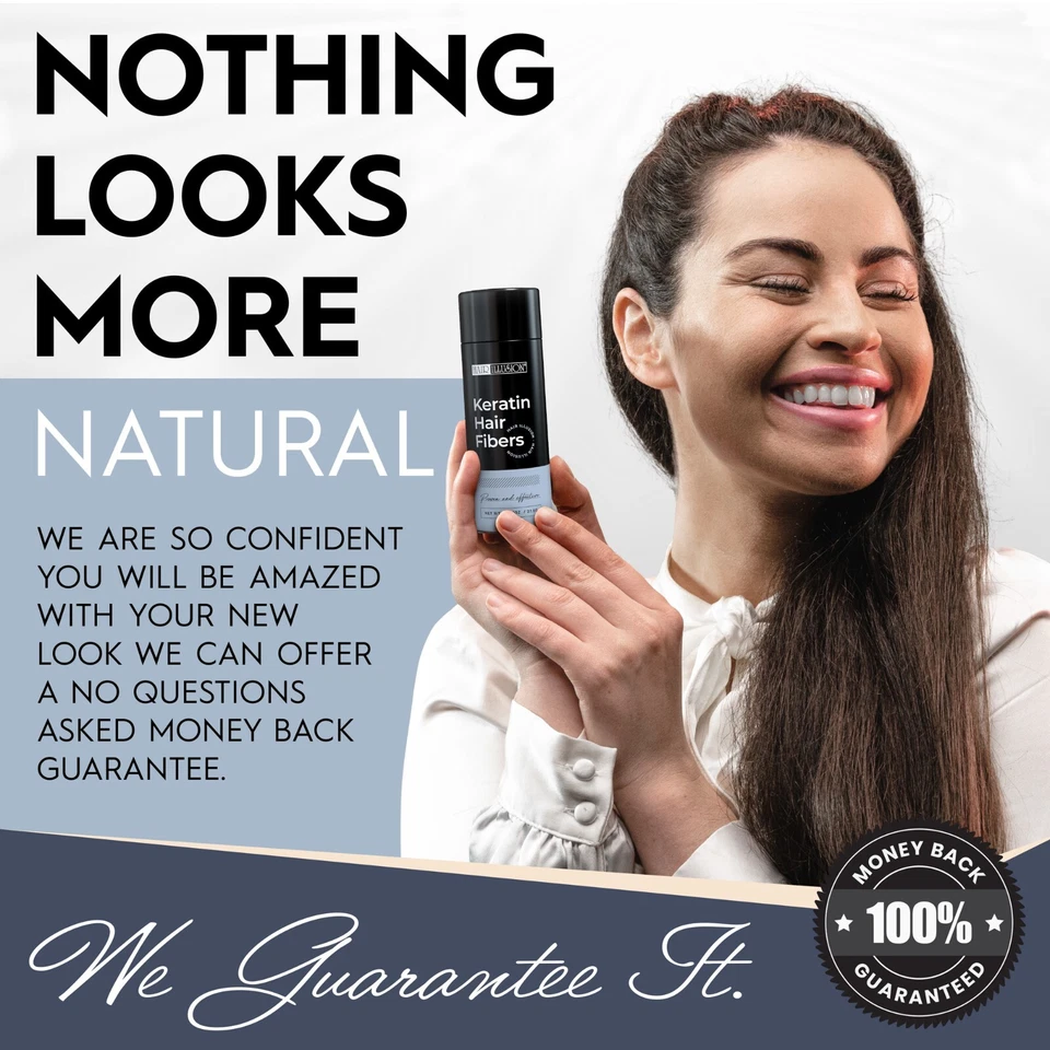 Fibras capilares KERATINA Hair Illusion para corrector de manchas calvas, línea del cabello, pérdida de cabello Foto 3 de 4