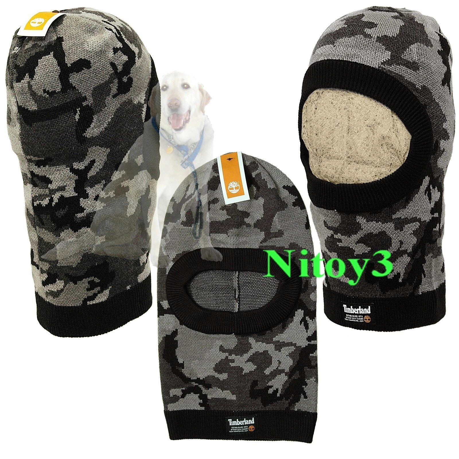 Timberland Camo Knit Balaclava-Face Mask Men One Size