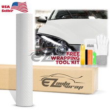 3d Carbon Fiber White Matte Textured Car Vinyl Wrap Sticker Decal Film Sheet Diy