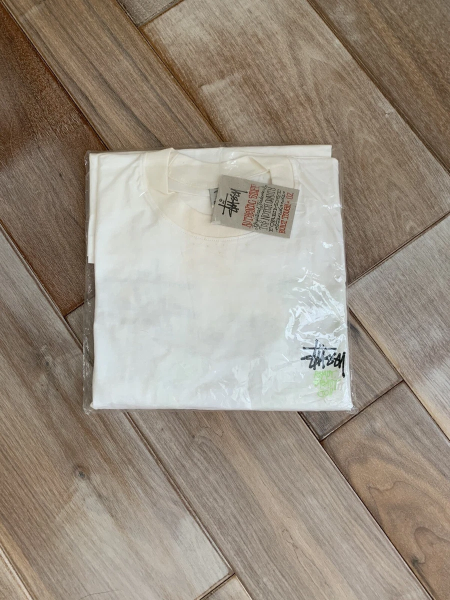 NWT Rare Dead Stock 90’s WHITE LABEL STUSSY Ready Steady Go! Scooter T-shirt XL
