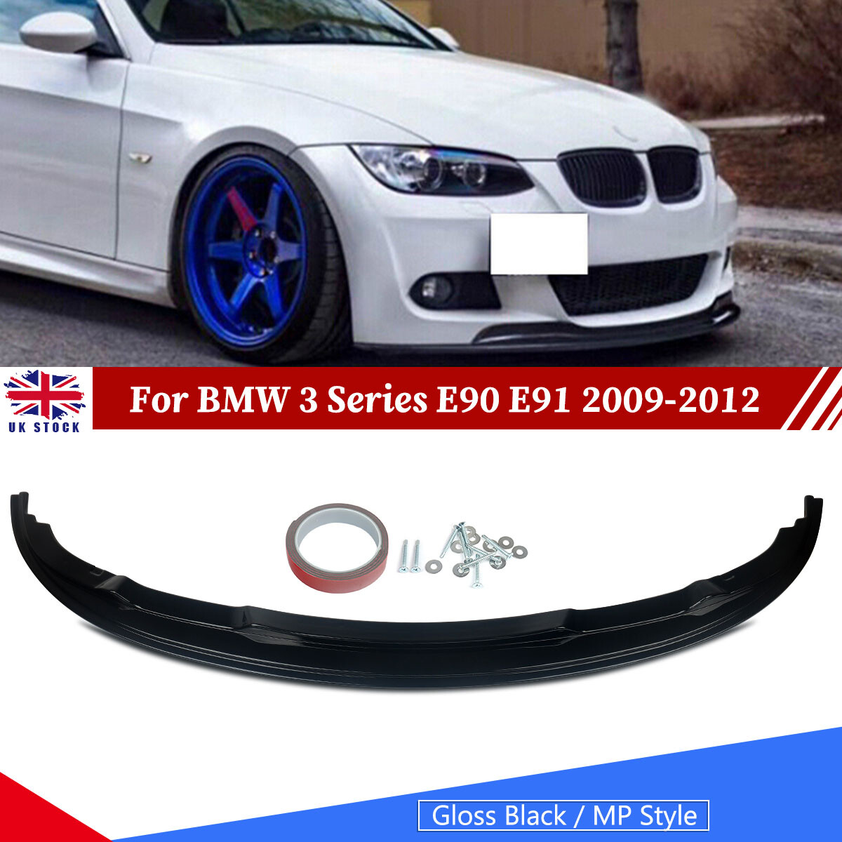 For BMW 3 Series E90 E91 M Tech 2009-2011 LCI Front Bumper Splitter Spoiler Lip