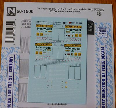 N Scale JB Hunt Container Decals For Model Trains – Unbranded