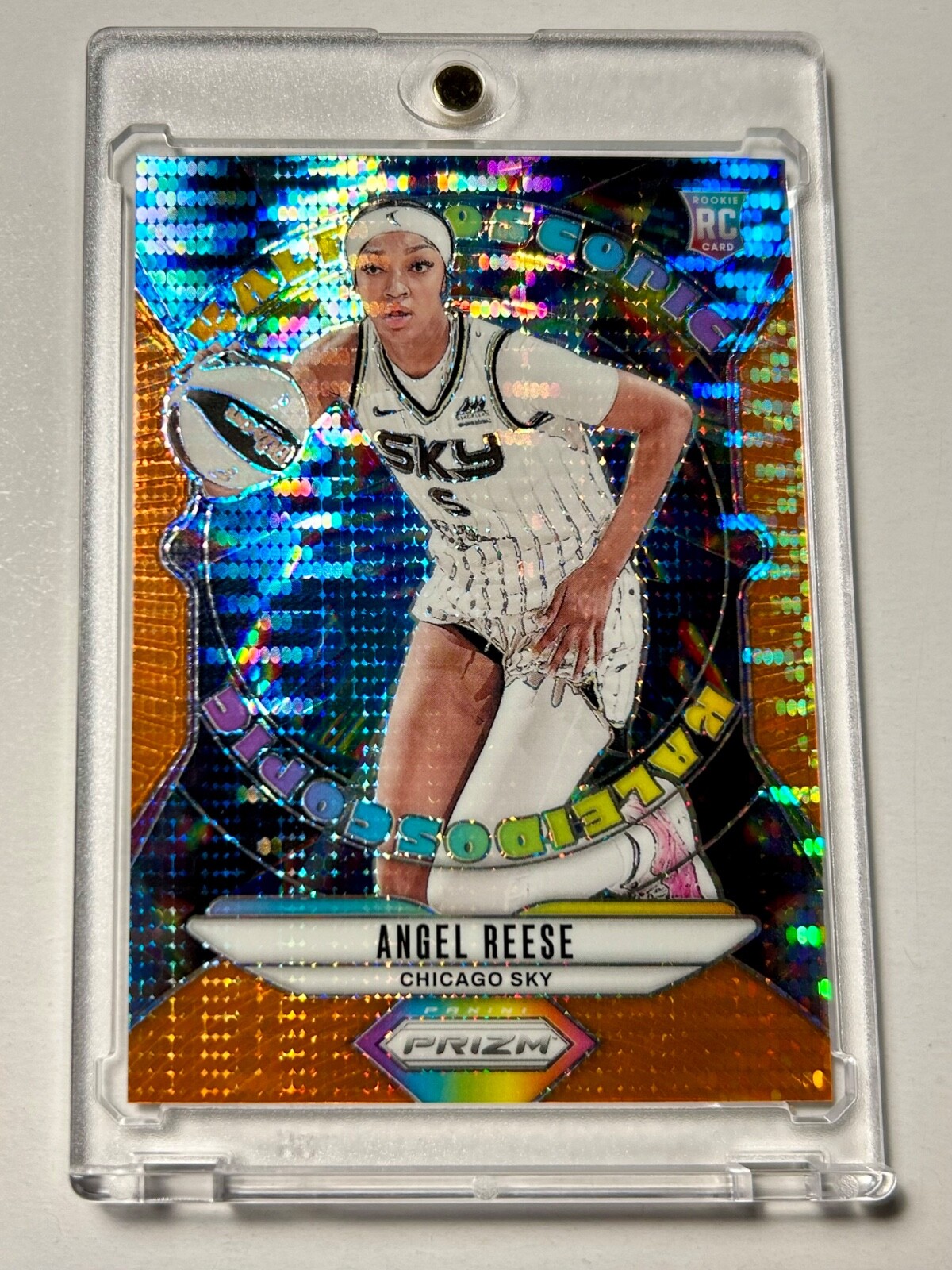 Angel Reese 2024 Panini Prizm WNBA ORANGE PULSAR /75 Rookie Card RC Kaleidoscope