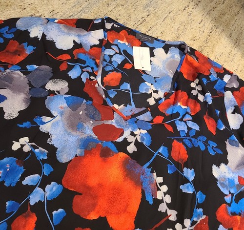 New! The Limited Size 2X Blouse w/tank Bright Clorful Watercolor Floral Office - Picture 9 of 15