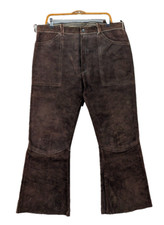 Joo-Kay Western Suede Cowhide Bell Bottoms Boho Hippie Cowboy Brown 60s Men's L 