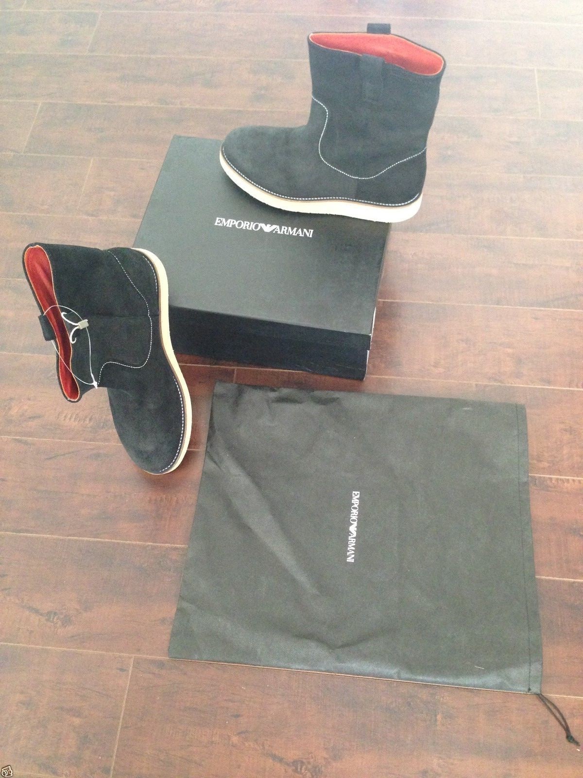 BNIB EMPORIO ARMANI *RARE Men’s Black wedge boots – US 12 D image 4