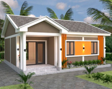 30x23 Feet Small House 9x7 Meter 2 Bed 1 Bath Gable Roof PDF Plan (A4 Hard Copy)