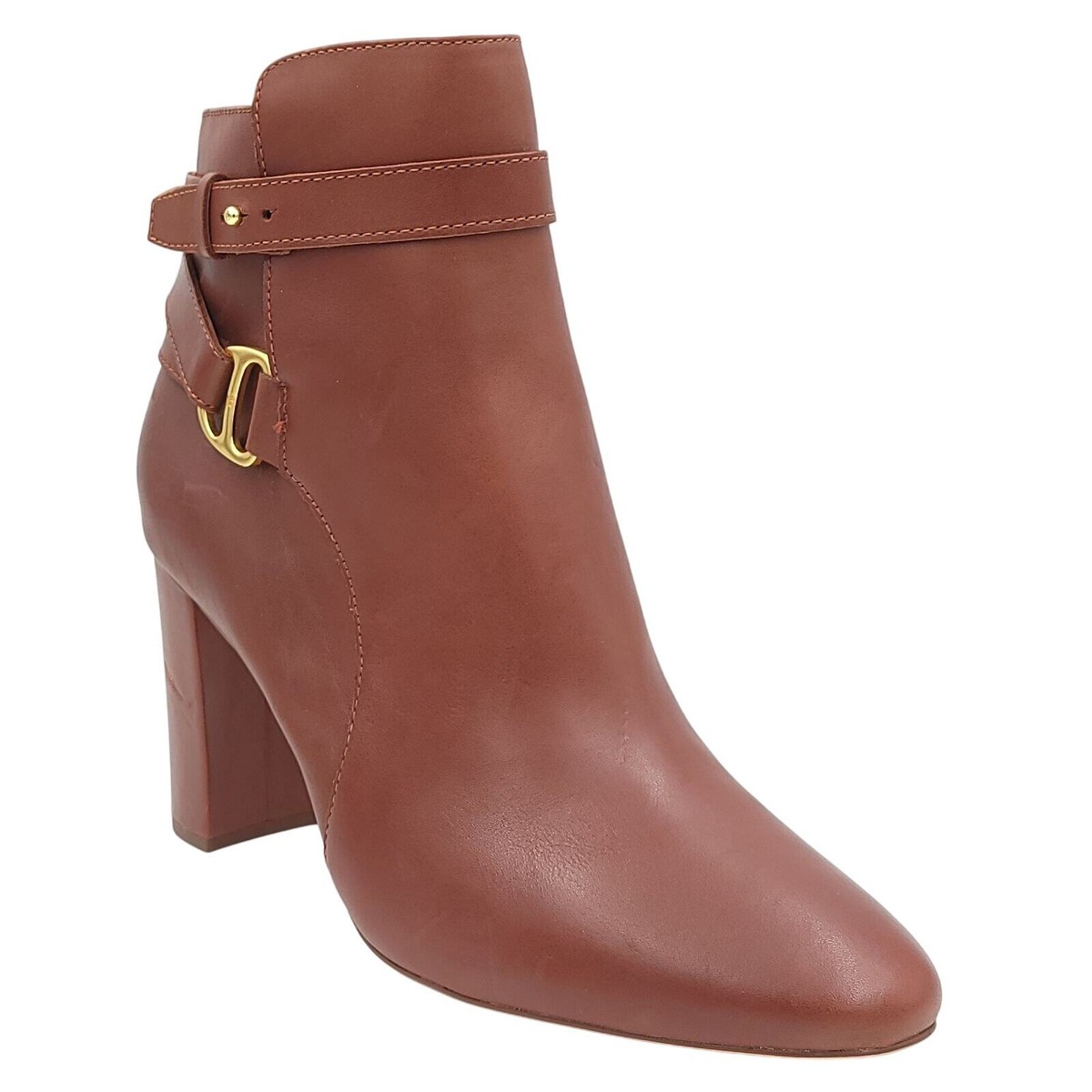 Lauren Ralph Lauren Women Madelyn Tall Heel Ankle Booties Size US 11M  Saddle Tan