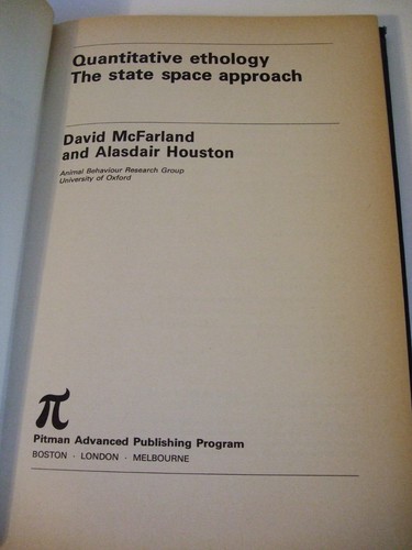 Quantitative Ethology: The State Space Approach by McFarland and Houston - Imagen 4 de 4