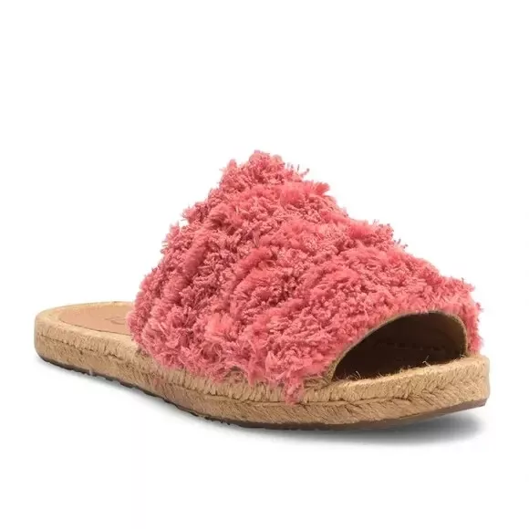 UGG Women s Pink Size 7 Edith Textured Fringe Espadrilles Slide Sandals Slip On