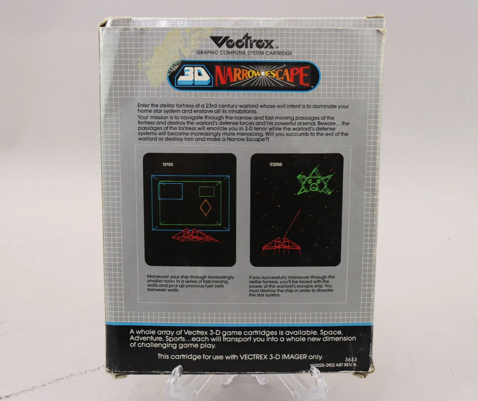 3D Narrow Escape GCE Vectrex 3D Imager Game, Box & Instructions Extremely Rare - Image 4 of 4
